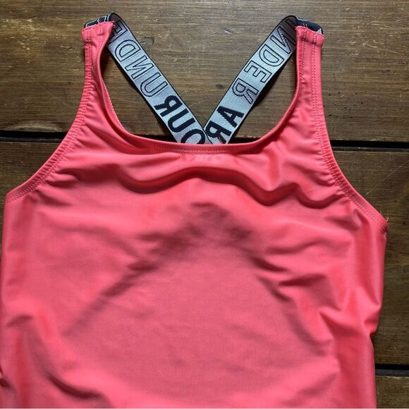 Girls Under Armour Hot Pink One Piece Swimsuit Size 12 - Picture 4 of 8